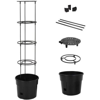 vidaXL Anthrazit Tomatenpflanzer - Pflanzgefäß Ø29.5x115 cm vidaXL Anthrazit Tomatenpflanzer - Pflanzgefäß Ø29.5x115 cm