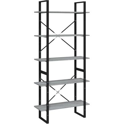 vidaXL Bücherregal Grau Sonoma - Stauraum - Bücherbord - Bücherregal - Ingenieur vidaXL Bücherregal Grau Sonoma - Stauraum - Bücherbord - Bücherregal - Ingenieur