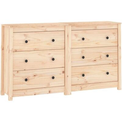 vidaXL Sideboard aus massivem Kiefernholz - 140x35x80 cm - Braun vidaXL Sideboard aus massivem Kiefernholz - 140x35x80 cm - Braun