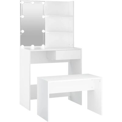 vidaXL 3114107 Bílá LED toaletní stolek - Nábytek do ložnice vidaXL 3114107 Bílá LED toaletní stolek - Nábytek do ložnice