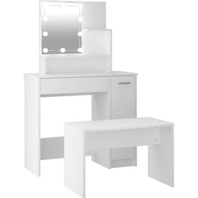 vidaXL 3114115 Bílá LED toaletní stolek - Nábytek do ložnice vidaXL 3114115 Bílá LED toaletní stolek - Nábytek do ložnice
