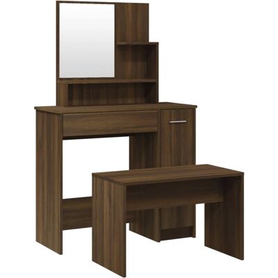Ensemble coiffeuse chêne marron vidaXL - Meubles chambre - Publicité Ensemble coiffeuse chêne marron vidaXL - Meubles chambre - Publicité
