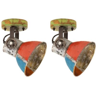 vidaXL Recyceltes Holz Industrielle Wand- und Deckenlampen - 2 Stück vidaXL Recyceltes Holz Industrielle Wand- und Deckenlampen - 2 Stück