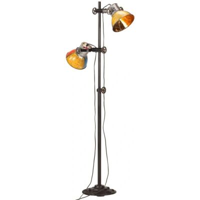vidaXL Mehrfarbige Stehlampe mit 2 Lampenschirmen - Industrieller Stil vidaXL Mehrfarbige Stehlampe mit 2 Lampenschirmen - Industrieller Stil