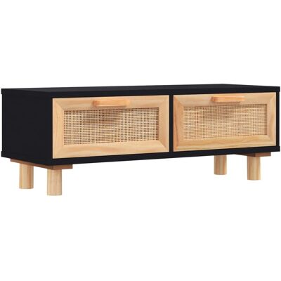 vidaXL Schwarzer Massivholz-Kiefern-Couchtisch - Beistelltisch vidaXL Schwarzer Massivholz-Kiefern-Couchtisch - Beistelltisch