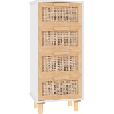 vidaXL Blanc 40x30x90cm Buffet en bois de pin - Rangement salon - Publicité vidaXL Blanc 40x30x90cm Buffet en bois de pin - Rangement salon - Publicité