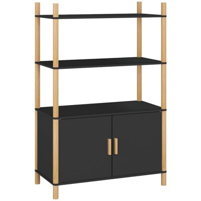 vidaXL Aparador Alto Negro 80x40x121 cm de Madera Contrachapada vidaXL Aparador Alto Negro 80x40x121 cm de Madera Contrachapada