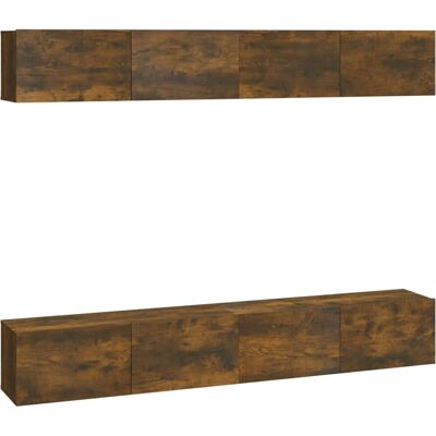 vidaXL TV-Schränke - Wandmontage, Räucherei Eiche, 4 Stück - TV Möbel vidaXL TV-Schränke - Wandmontage, Räucherei Eiche, 4 Stück - TV Möbel