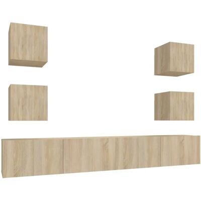vidaXL 3114264 Juego de Mueble para TV en Roble Sonoma - Mueble de TV vidaXL 3114264 Juego de Mueble para TV en Roble Sonoma - Mueble de TV