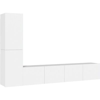 vidaXL TV Schrank Set 4-teilig Weiß Engineered Wood - TV Schrank/Unterhaltungssystem vidaXL TV Schrank Set 4-teilig Weiß Engineered Wood - TV Schrank/Unterhaltungssystem