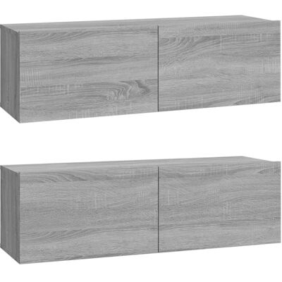 vidaXL Ensemble de Meubles TV Gris Sonoma en Bois Contrôlé - 3 Pièces - Publicité vidaXL Ensemble de Meubles TV Gris Sonoma en Bois Contrôlé - 3 Pièces - Publicité