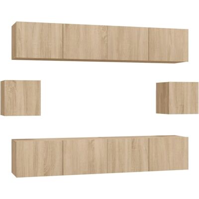 vidaXL 3114360 Sonoma Eichen Wandmontiertes TV Set vidaXL 3114360 Sonoma Eichen Wandmontiertes TV Set