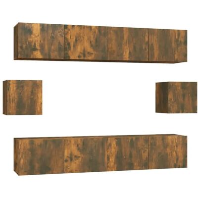 vidaXL 3114363 TV-Schrank-Set 6-teilig geräucherte Eichenholz - TV Schrank vidaXL 3114363 TV-Schrank-Set 6-teilig geräucherte Eichenholz - TV Schrank
