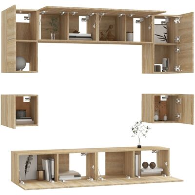 vidaXL Sonoma Eiche 8-tlg. TV-Möbelset - TV-Schrank vidaXL Sonoma Eiche 8-tlg. TV-Möbelset - TV-Schrank