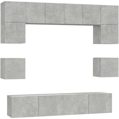 vidaXL 3114409 Mueble de TV - Madera ingeniería - Gris cemento vidaXL 3114409 Mueble de TV - Madera ingeniería - Gris cemento