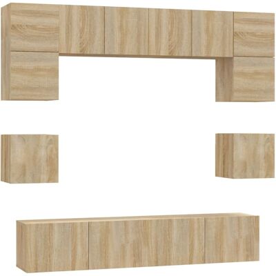 vidaXL Sonoma Eiche 8-teiliger TV-Schrank-Set - TV Schrank vidaXL Sonoma Eiche 8-teiliger TV-Schrank-Set - TV Schrank