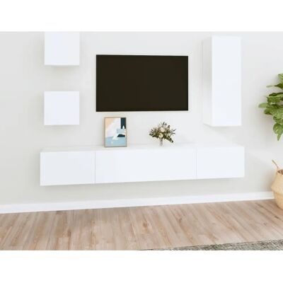 Ensemble de meubles TV blanc 5 pièces vidaXL - Mobilier TV - Publicité Ensemble de meubles TV blanc 5 pièces vidaXL - Mobilier TV - Publicité