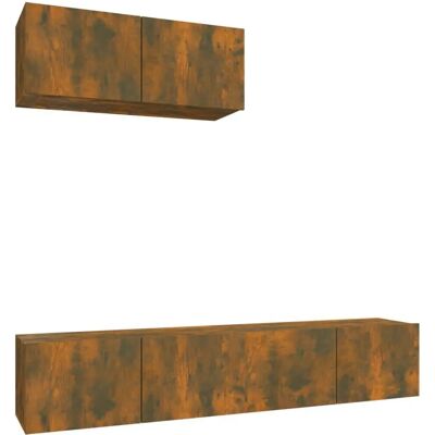 vidaXL TV-Schrank Rauch Eiche 3-teilig - TV Schrank vidaXL TV-Schrank Rauch Eiche 3-teilig - TV Schrank