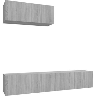 vidaXL 3114476 Wandmontiertes TV-Sideboard in Grau Sonoma - TV-Möbel vidaXL 3114476 Wandmontiertes TV-Sideboard in Grau Sonoma - TV-Möbel