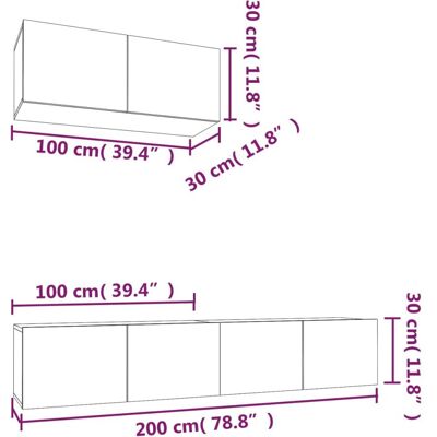 vidaXL 3114481 Betonggrau 3-teiliges TV-Möbelset vidaXL 3114481 Betonggrau 3-teiliges TV-Möbelset