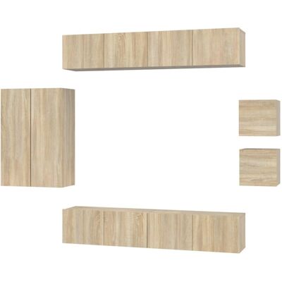 vidaXL TV Möbelset Sonoma Eiche 8-teilig - TV Schrank/Entertainment Center vidaXL TV Möbelset Sonoma Eiche 8-teilig - TV Schrank/Entertainment Center