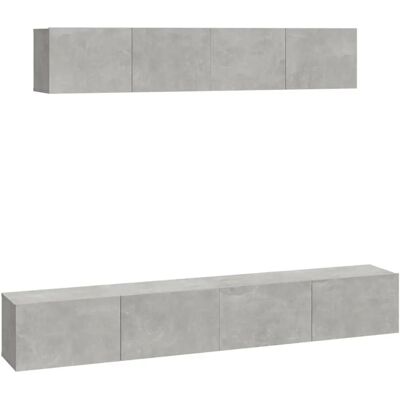 vidaXL 4-teiliges TV-Möbelset Beton Grau - Fernsehschrank vidaXL 4-teiliges TV-Möbelset Beton Grau - Fernsehschrank