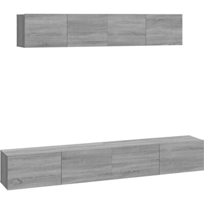 vidaXL 3114540 Graues Sonoma 4-teiliges TV-Sekretär-Set - TV-Schrank vidaXL 3114540 Graues Sonoma 4-teiliges TV-Sekretär-Set - TV-Schrank