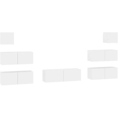 Ensemble de Meubles TV Blanc 7 Pièces vidaXL - Meuble TV / Centre de Divertissement - Publicité Ensemble de Meubles TV Blanc 7 Pièces vidaXL - Meuble TV / Centre de Divertissement - Publicité