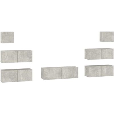 vidaXL 3114545 7-teiliger Beton Grau TV Möbelset - TV Schrank vidaXL 3114545 7-teiliger Beton Grau TV Möbelset - TV Schrank