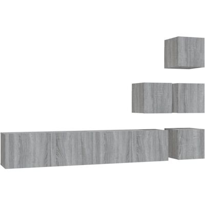 vidaXL 3114580 Seinäkiinnitetty TV-kaappi Grey Sonoma - TV- huonekalut vidaXL 3114580 Seinäkiinnitetty TV-kaappi Grey Sonoma - TV- huonekalut