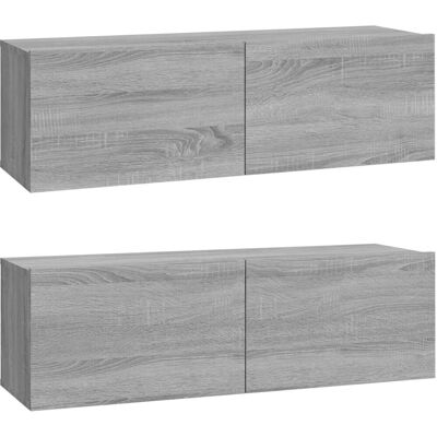 vidaXL 3114612 Graues Sonoma TV-Schrank - TV-Schrank mit viel Stauraum vidaXL 3114612 Graues Sonoma TV-Schrank - TV-Schrank mit viel Stauraum