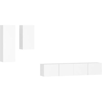 vidaXL 4-teiliges TV-Möbelset Weiß - Fernsehmöbel vidaXL 4-teiliges TV-Möbelset Weiß - Fernsehmöbel
