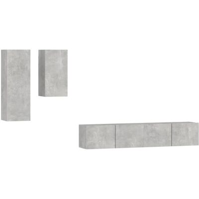 vidaXL 3114625 Beton-Grau 4-teiliges TV-Möbelset vidaXL 3114625 Beton-Grau 4-teiliges TV-Möbelset