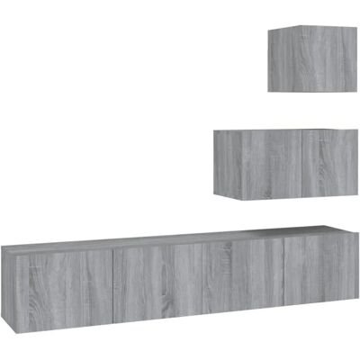 vidaXL 3114644 Meuble TV Gris Sonoma - Rangement Moderne - Publicité vidaXL 3114644 Meuble TV Gris Sonoma - Rangement Moderne - Publicité