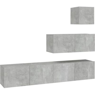 Meuble TV gris béton vidaXL - Meuble de télévision - Publicité Meuble TV gris béton vidaXL - Meuble de télévision - Publicité