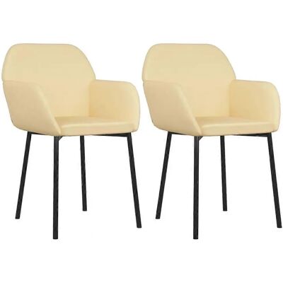 vidaXL Cremiges Samt-Dining-Stühle - Esstühle vidaXL Cremiges Samt-Dining-Stühle - Esstühle