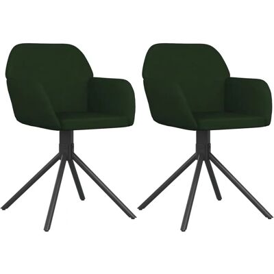 VIDAXL - Draaibare eettafels - Donkergroen fluweel - Set van 2 VIDAXL - Draaibare eettafels - Donkergroen fluweel - Set van 2