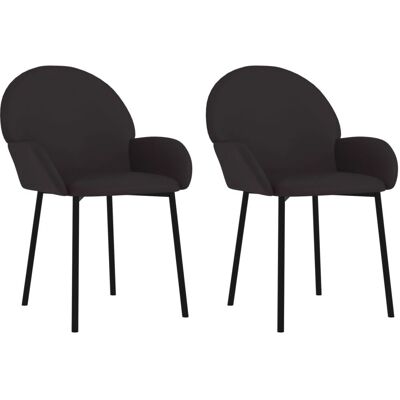 Nova Set 2 Esszimmerstühle - Kunstleder - Schwarz Nova Set 2 Esszimmerstühle - Kunstleder - Schwarz