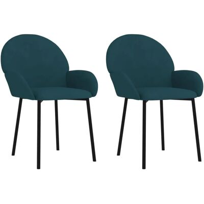 VIDAXL Blaue Samtvorhangstuhl-Set - 58x57x78,5 cm VIDAXL Blaue Samtvorhangstuhl-Set - 58x57x78,5 cm
