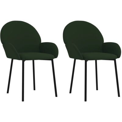 vidaXL Dunkelgrüne Samt Esstischstühle Set 2 vidaXL Dunkelgrüne Samt Esstischstühle Set 2