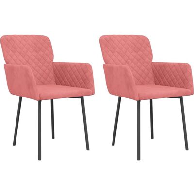 vidaXL Rosa Samt Esszimmerstuhl - Esszimmerstuhl vidaXL Rosa Samt Esszimmerstuhl - Esszimmerstuhl