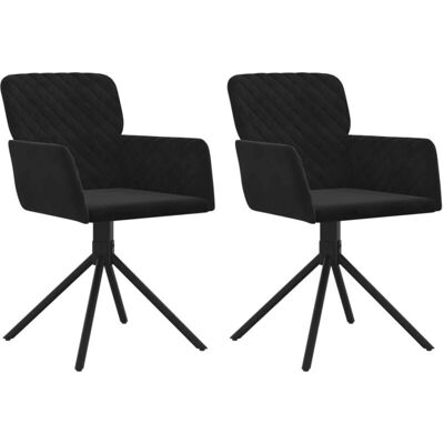 VIDAXL Schwarze Samtvel Drehstühle - Esszimmerstühle VIDAXL Schwarze Samtvel Drehstühle - Esszimmerstühle
