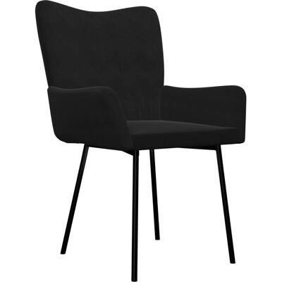 vidaXL 2 Stück Schwarze Samt Esszimmerstühle Moderne Küche vidaXL 2 Stück Schwarze Samt Esszimmerstühle Moderne Küche