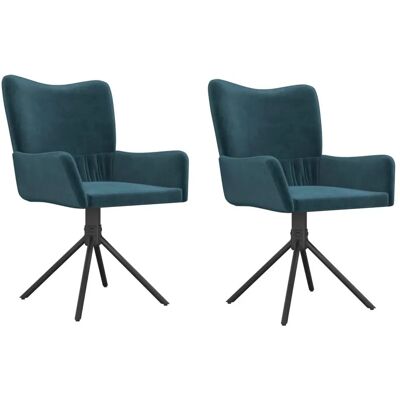 VidaXL 344808 Blaue Samtstoff Drehstuhl - Esstischstuhl VidaXL 344808 Blaue Samtstoff Drehstuhl - Esstischstuhl