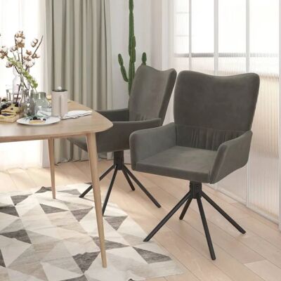 Maisonchic Modell - Drehbare Graue Samt Esszimmerstühle Maisonchic Modell - Drehbare Graue Samt Esszimmerstühle