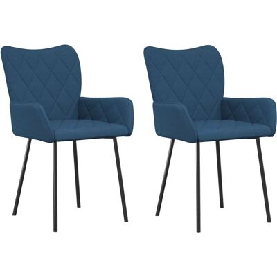 vidaXL 2 Stück Blaue Stoff Esszimmerstühle vidaXL 2 Stück Blaue Stoff Esszimmerstühle