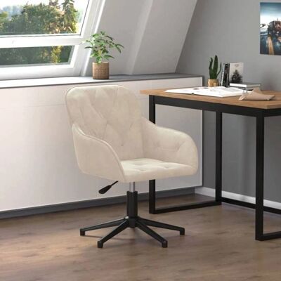 vidaXL Bürostuhl Velours Creme Drehbar Höhenverstellbar 360° vidaXL Bürostuhl Velours Creme Drehbar Höhenverstellbar 360°