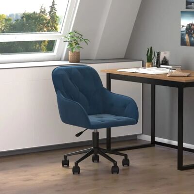 vidaXL Blaue Samt Büro Stuhl - Drehbar 360° Höhenverstellbar vidaXL Blaue Samt Büro Stuhl - Drehbar 360° Höhenverstellbar