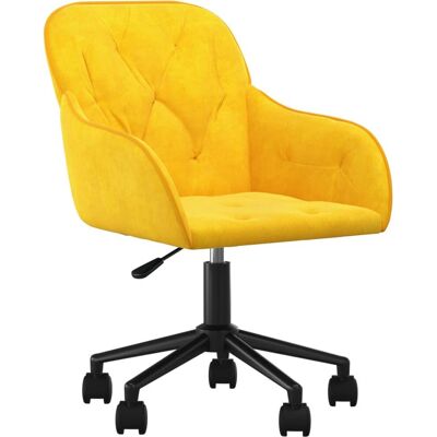 vidaXL Gelbe Samt-Bürostuhl Modell 344874 vidaXL Gelbe Samt-Bürostuhl Modell 344874