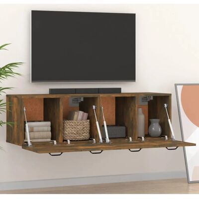 vidaXL Seinän kaapit 2 kpl Savunutta tammea 80x35x36.5 cm - Seinän kaapit vidaXL Seinän kaapit 2 kpl Savunutta tammea 80x35x36.5 cm - Seinän kaapit